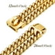 thumbnail image 2 of Encanto chapado en oro de 18 quilates, 24 mm de ancho, resistente, resistente, cadena cubana, collar de perro con hebilla de acero, fuerte collar de entrenamiento de perro de metal de acero inoxidable Feliz Sencillez, 2 of 4