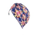 thumbnail image 3 of Ladies Turban Polyester Reusable Washable Foldable Decorative Cap Indoor Outdoor Walking Working Head Wrap Bonnet Beanie Dark Blue Heart, 3 of 7
