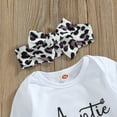 thumbnail image 4 of Bagilaanoe 3pcs Newborn Baby Girl Long Pants Set Letter Print Long Sleeve Romper Tops + Leopard Trousers + Headband 3M 6M 12M 18M Infant Casual Outfits, 4 of 7