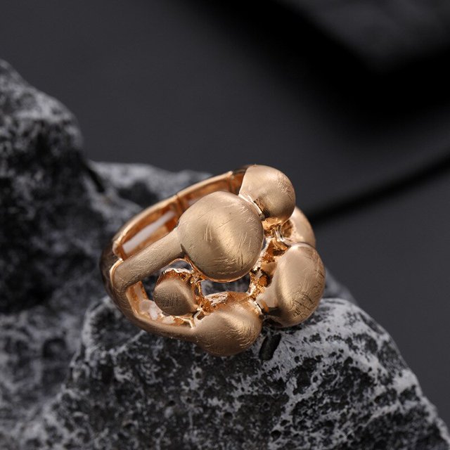 ALLYES-Anillos gruesos irregulares de Color dorado y plateado para hombres y mujeres, anillo de dedo ajustable de cuerda elástica con personalidad, joyería de moda