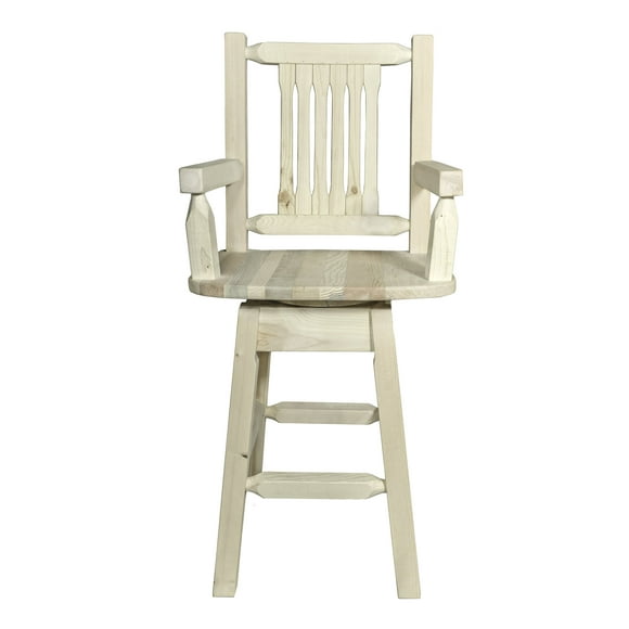 Montana Woodworks Homestead Collection Captain's Barstool with Back & Swivel, Ready to Finish