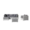 thumbnail image 1 of Velago Fresco Deluxe 6-Piece All-Weather Wicker Sectional Set, Light Grey, 1 of 6