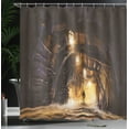 thumbnail image 4 of Ambesonne Fantasy Shower Curtain, Dark Rock Smokey, 69"Wx70"L, Orange Purple, 4 of 5