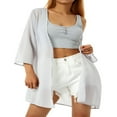 thumbnail image 4 of Cardigans for Women Casual Drape Open Front Lightweight Beach Cover Up Tops, 4 of 8