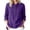 Purple, variant on TGSLY Henley Tops for Women Lightweight Soft Half Button Down 3/4 Sleeve Shirts Loose Fit Dressy Casual Button Side Split Hem Solid Color Blouses XL