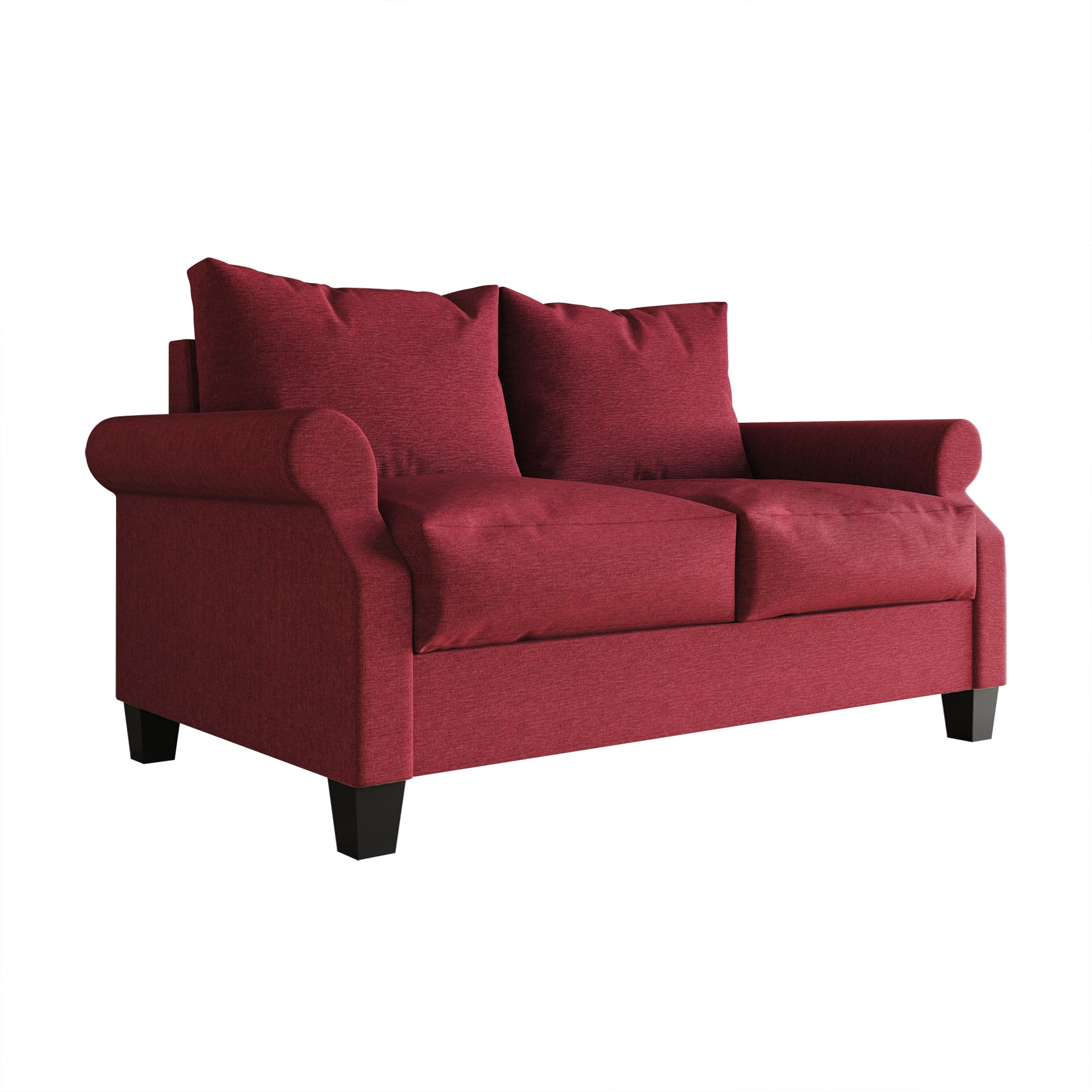 Castle Place Linen Upholstered Loveseats, Red