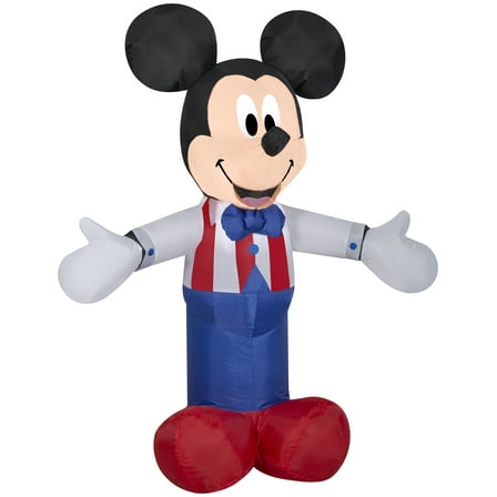 Gemmy  Airblown Inflatable Patriotic Mickey Mouse, 3.5 ft Tall, white - 42.13x16.93x34.65