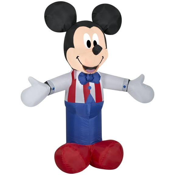 Gemmy  Airblown Inflatable Patriotic Mickey Mouse, 3.5 ft Tall, white - 42.13x16.93x34.65