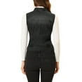 thumbnail image 4 of INSPIRE CHIC Women's Washed Denim Button Sleeveless Vest Jacket with Pockets Black 2XL, 4 of 7
