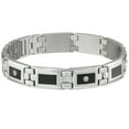 thumbnail image 5 of Lavari Stainless Steel 1/8ct TDW White Diamond Black Resin Accent Bracelet (H-I, I2-I3), 5 of 7