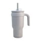 thumbnail image 3 of Termo Doble Pared Acero Inoxidable Exterior e Interior, Vaso Térmico con Tapa Doble y Popote Plástico con Silicona y Asa Ergonómica, Capacidad 900 ml, Gris, 3 of 8