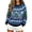 AJ10_Dark Blue, variant on Lumtrix Women's Christmas Patterns Knitted Sweater Long Sleeve Christmas Tree Printed Pullover Tops Blue M