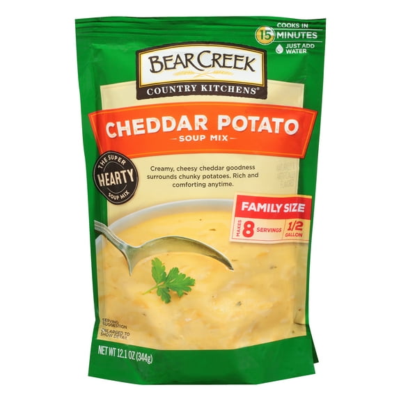 Bear Creek Country Kitchens Cheddar Potato Soup Mix, 8 Serving, 12.1 oz Pouch