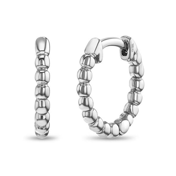 Beaded Kids / Teen Earrings Hoop - Sterling Silver