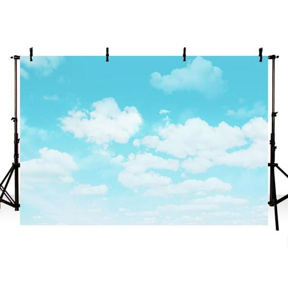 Mehofond Photography Backdrop Blue Sky White Cloud Backdrops Newborn Baby Photo Background for Family Seamless Vinyl Cloth G1102