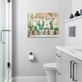 thumbnail image 3 of Farmhouse Cactus Succulent Wall Art Botanical God Says You Are Wall Decor Country Plants Pictures Canvas Prints Motivational Painting Framed Modern Artwork for Bathroom Kitchen Office 16"x12", 3 of 6