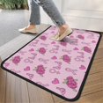 thumbnail image 4 of Pink Breast Cancer and Pioneer Flower Door Rugs,Washable Non Slip Door Mats Indoor,Decorative Door Mats,Entry Mat Indoor for Entrance,Bedroom,Kitchen,Bathroom,30"x17", 4 of 6