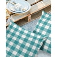 thumbnail image 2 of Pack of 2 Outdoor Pillow Covers, Pastoral Style Teal Green Lattice Waterproof Square Throw Pillowcase Cushion Decorative Pillow Covers for Couch Patio Tent, 24x24 in, 2 of 6