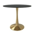 thumbnail image 3 of LeisureMod Round Dining Table Modern 31" MDF Wood Tabletop with Gold Steel Pedestal Base for Kitchen and Living Room Bristol Series in Black, 3 of 10