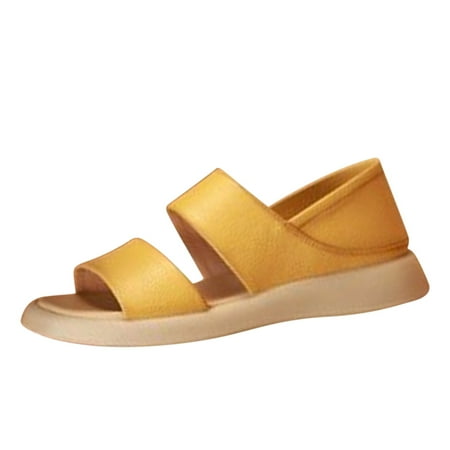 

FNFYFH Prime Deals Flat Sandals for Womens Leather Loafer Comfort Slip-On Soft Flats Fashion Casual Leather Loafer Sandal Closed Toe Walking Shoes for Daily Working