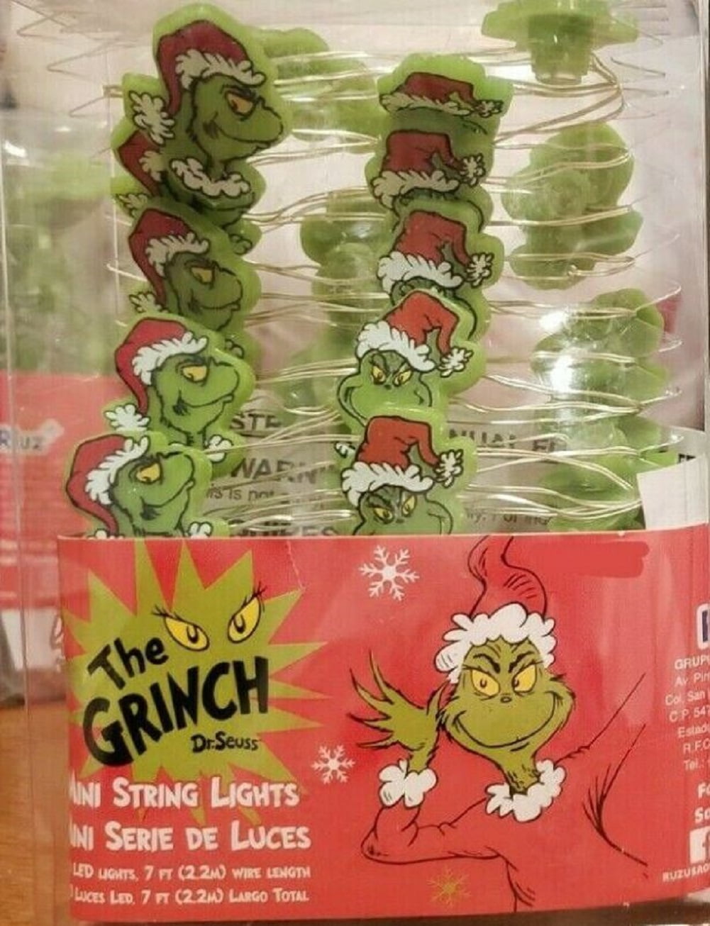 Grinch String Lights Fairy Small Led For Mini Tree Wreaths Table