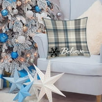 Christmas Throw Pillow Covers for Winter Decor 18x18" Blue Christmas Pillow Cover Cute Snowman Super Soft Printed Pillow Cover Xmas Decorations