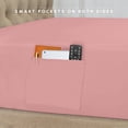 thumbnail image 3 of 6-Piece Bed-in-a-Bag, Soft and Cozy Pinch Pleated Bedding Set with Double-Sided Storage Pockets - Silky Dusty Rose Comforter, Twin/Twin XL Size, 3 of 6