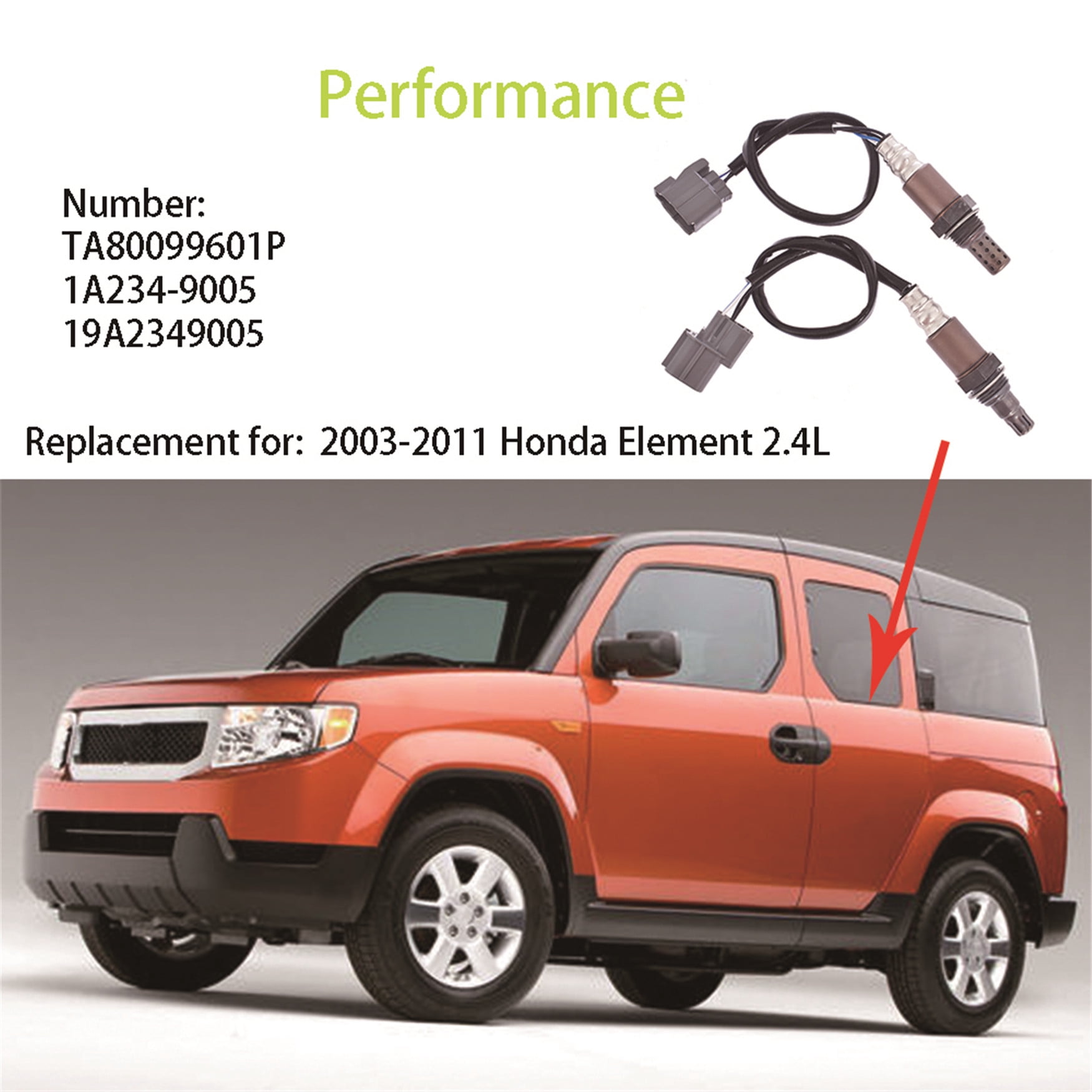 2Pcs Air Fuel Ratio Oxygen O2 Sensor Upstream Downstream Replacement for 2002-2011 Honda Element 2.4L