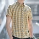 thumbnail image 2 of Camisa y blusa de hombre de negocios a cuadros con bolsillo, manga corta, elegante, de lujo, de alta calidad, original, nueva en ropa, 2 of 5