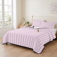thumbnail image 2 of King Quilt Set 96''x106'', Pink White Stripe Lightweight Bedspread Coverlet Set with 2 Pillow Shams, Modern Minimalist Geometric Striped Breathable All Season Quilt Bedding for Bedroom/Guest Room, 2 of 9