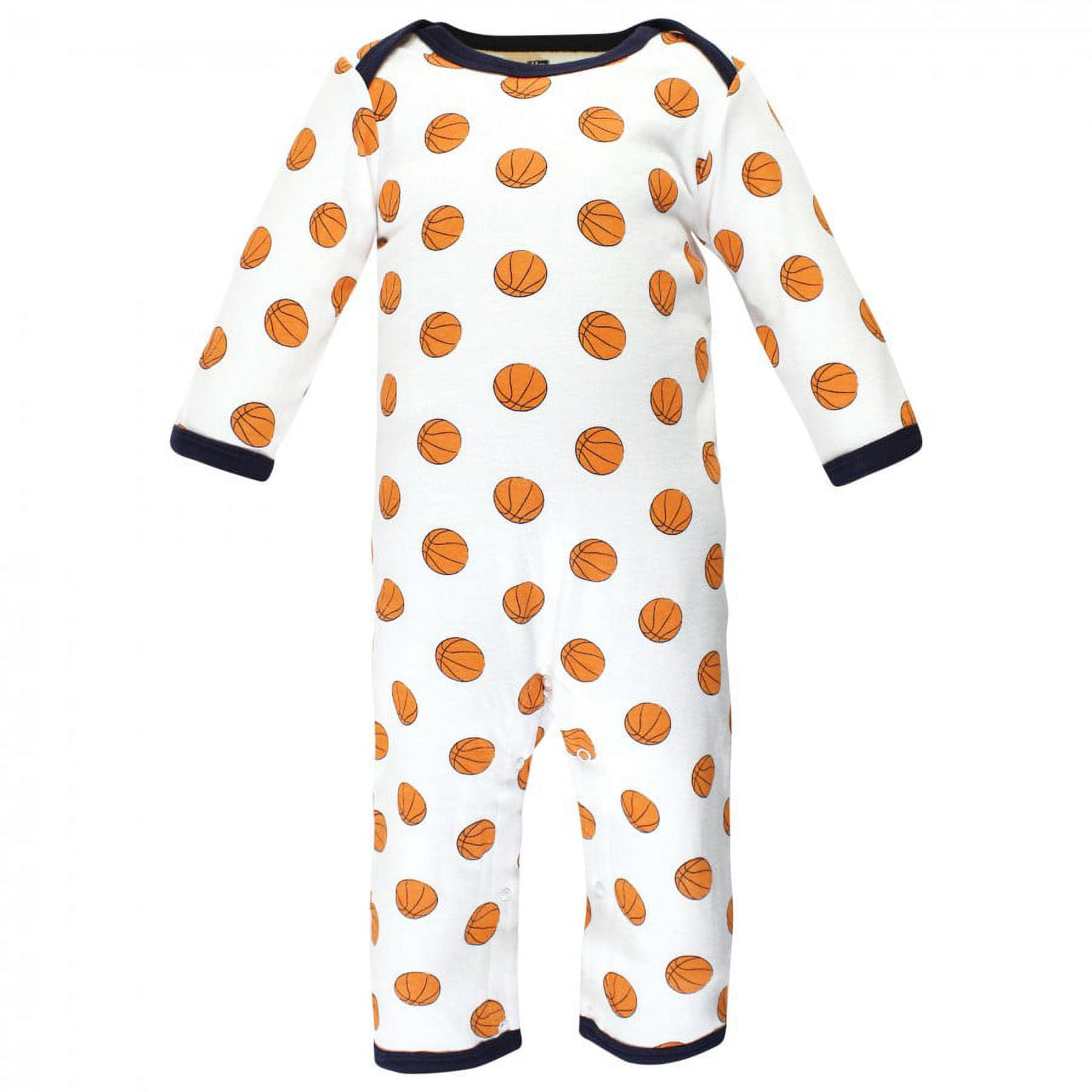 Hudson Baby Infant Boy Cotton Coveralls, Basketball, 3-6 Months