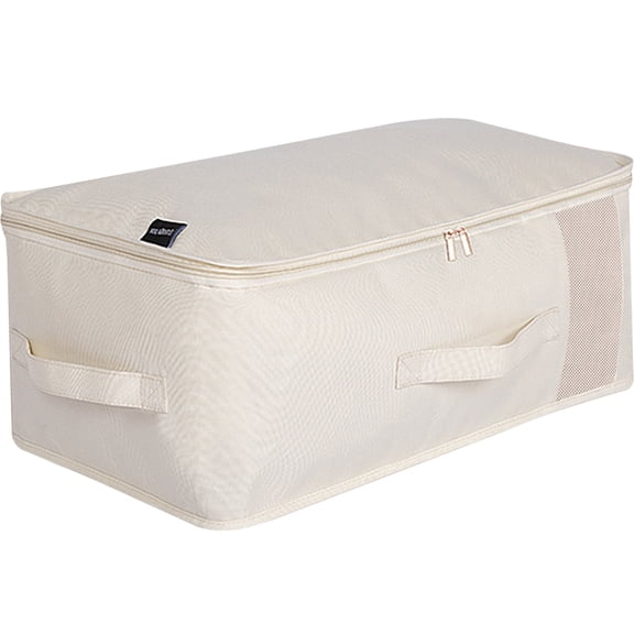 OULII Beige Multipurpose Storage Case Organizer for Closet, Under Bed, Clothes, Blankets and Household Items