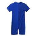 thumbnail image 2 of iEFiEL Kids Girls Swimsuit One-piece Short Sleeves Bathing Suit Rash Guard Blue 10-12, 2 of 7