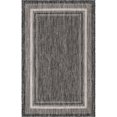 thumbnail image 1 of Unique Loom Tapis Extérieur Bord Solide 3' 3 x 5' 3 Rectangle Noir/gris, 1 of 1