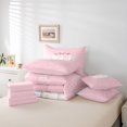 thumbnail image 6 of Manfei Pink Bowknot 7-Piece King Bedding,3D Cartoon Volleyball Pattern King Bed in a Bag,Pink Reversible, 6 of 7