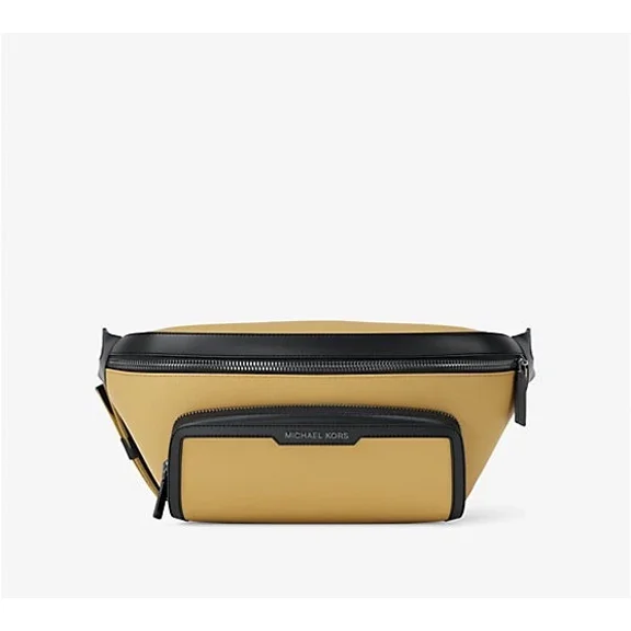 Michael Kors Lautner Nylon Utility Sling Fanny Belt Pack Bag Honey