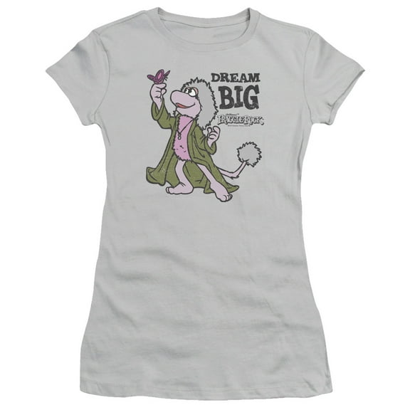 Fraggle Rock Dream Big S/S Junior Women's T-Shirt Sheer Silver