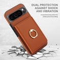 thumbnail image 4 of ELEHOLD Case for Google Pixel 9 / 9 Pro,Business PU Leather Stand Case with Card Holder & Ring Holder,Brown, 4 of 7