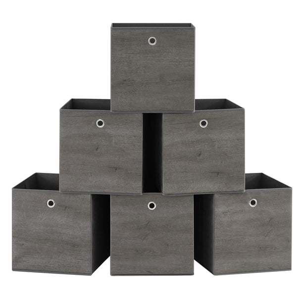 Juego de 6 cubos Storage Cubes SONGMICS, 33 x 33 cm, color gris brumoso