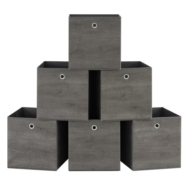 Juego de 6 cubos Storage Cubes SONGMICS, 33 x 33 cm, color gris brumoso