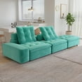 thumbnail image 5 of Sodrens 102" Modular Sectional Sofa Cloud Couch,L-Shaped Modern Frosted Velvet Sofa for Living Room,Apartment and Small Space,2-Seat Sofa with One Ottoman,Tiffany Blue, 5 of 10