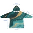 thumbnail image 7 of Teal Gold Marble Pattern Blanket Hoodies for Kids 6-13YR Oversize Wearable Blanket Hoodies for Boys Girls Teens, 7 of 7