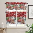 thumbnail image 2 of Christmas Dog Kitchen Curtains and Valances Set, Winter Truck Pine Tree Berry Snowing Red Rod Pocket Window Valance 18 Inch Window Curtain Panels for Living Room Bedroom Laundry, 27.5x36in, 3 Pieces, 2 of 7