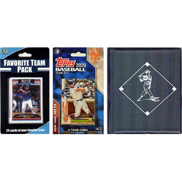 C&I Collectables 2020METSTSC MLB New York Mets Licensed 2020 Topps Team Set & Favorite Player Trading Cards Plus Storage Album