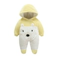 thumbnail image 2 of YHAJDS Toddler Fall Winter Casual Jumpsuit, Kids Jumpsuit Kids Rompers (3-18Months) Long Sleeve Solid Color Hooded for Toddlers Boys Girls Fall Winter, 2 of 5