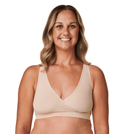 Bravado! Basics Womens Cotton Sleep Maternity and Nursing Bra  Nude  Large