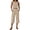 Beige, variant on Women's Two Piece Set Sleeveless Crop Top and High Waist Culottes Cotton Linen Blend Loungewear Casual Summer Matching Set for Vacation Gray 3XL