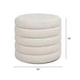 thumbnail image 7 of Fuji 22" Upholstered Boucle Round Storage Ottoman Ivory White, 7 of 7