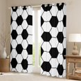 thumbnail image 2 of Castle Fairy Female Men Soccer Game Curtains Pack of 2 (42x84 Each),Sport Gamer Football Curtains Blackout,Geometric Honeycomb Hexagon Bedroom Curtains,Lightweight Room Decor, 2 of 6