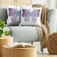 thumbnail image 5 of Ambesonne Butterfly Throw Pillow Cover 2 Pack, Pointillist Butterfly, 20", Dark Purple and Violet, 5 of 5